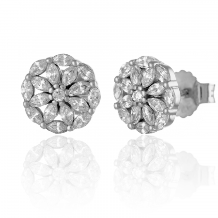 CERCEI - Cercei din argint 925 rodiat, Piatra: zirconia fatetata , transparent,