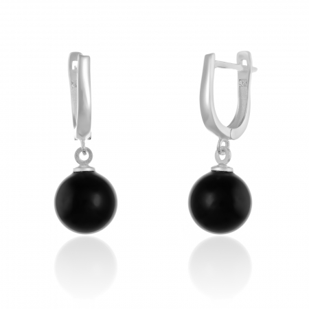 CERCEI - Cercei din argint 925 ,Piatra: onix, Culoare: negru,  Sonis Silver