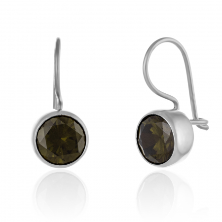 CERCEI - Cercei din argint 925 ,Piatra: zircona fatetata , Culoare: verde olive,  Sonis Silver