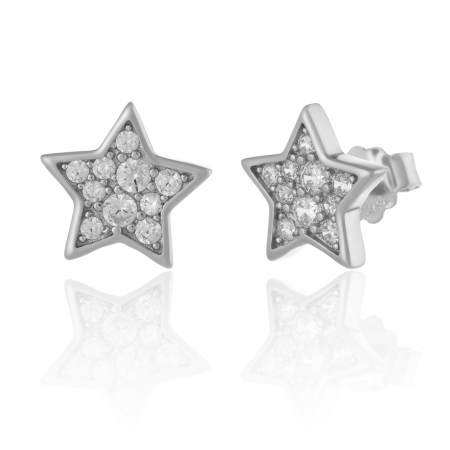 CERCEI - Cercei din argint 925 rodiat  , Piatra : cubic zirconia , Culoare : transparenta ,  Sonis Silver