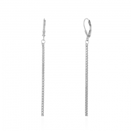 CERCEI - Cercei din argint 925 rodiat, Piatra : cubic zirconia , Culoare : transparenta ,