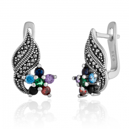 CERCEI - Cercei din argint 925 ,Piatra: zirconia fatetata si marcasite, Culoare: multicolor, Sonis Silver