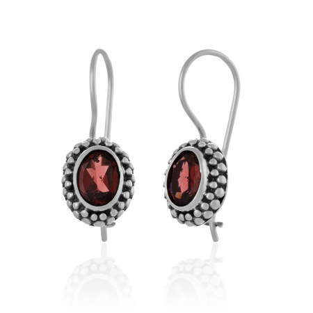 Cercei clasici - Cercei din argint 925 ,Piatra : zirconia fatetata , Culoare : rosu ,  Sonis Silver
