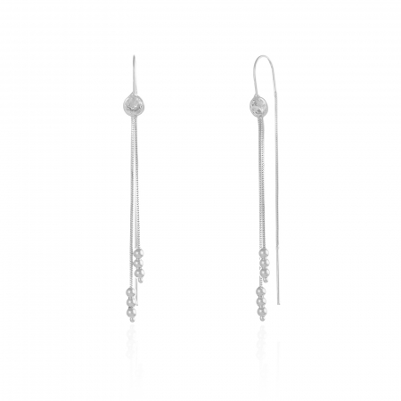 Cercei lungi - Cercei din argint 925  , Piatra : zirconia fatetata , Culoare : transparenta ,Sonis Silver