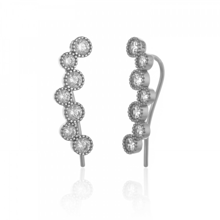 Produse - Cercei din argint 925 rodiat,  Piatra: zirconia fatetata, Culoare: transparenta, Sonis Silver