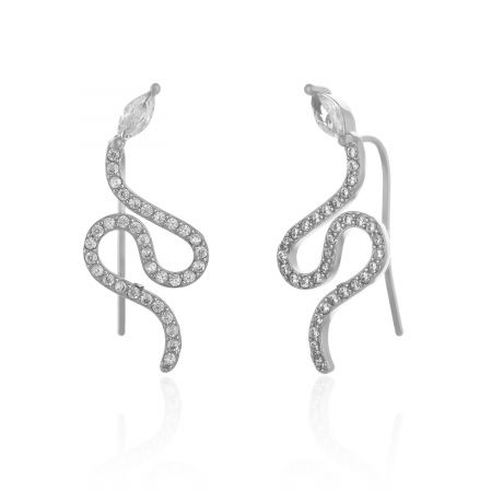 Produse - Cercei din argint 925 rodiat, Piatra: zirconia fatetata si cubic zirconia, Culoare: transparenta, Sonis Silver