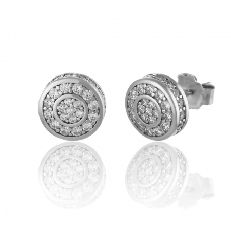 Produse - Cercei din argint 925 rodiat, Piatra: cubic zirconia, Culoare: transparent, Sonis Silver