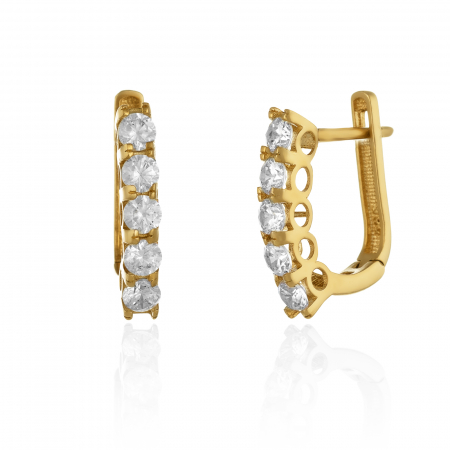 CERCEI - Cercei din aur 585/ 14 kt, Piatra: zirconia fatetata, Culoare: transparenta