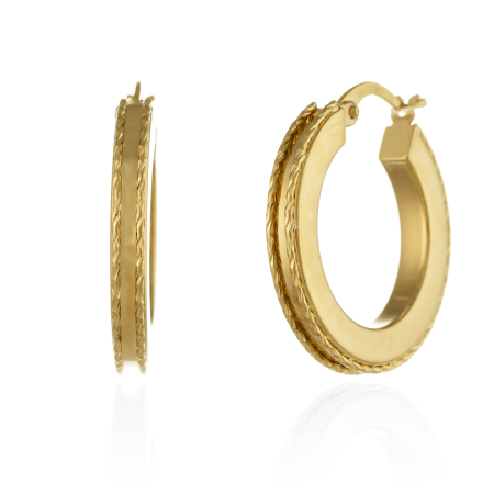 CERCEI - Cercei tip"Creole" din aur 585/ 14 kt