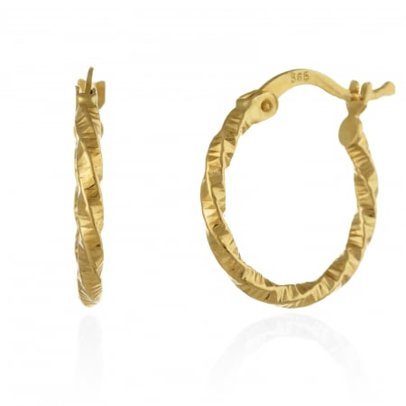 CERCEI - Cercei tip "Creole" din aur 585/ 14 kt