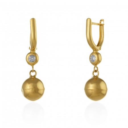CERCEI - Cercei din aur 585/ 14 kt, Piatra: zirconia fatetata, Culoare: transparenta