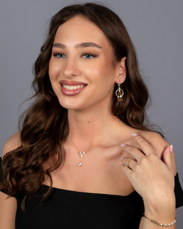 Cercei din aur 585/ 14 kt, galben, rose si alb [3]