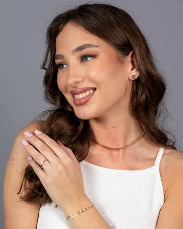 Cercei din aur 585/ 14 kt, galben si alb [2]