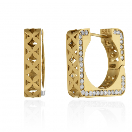 CERCEI - Cercei din aur 585/ 14 kt, Piatra: cubic zirconia, Culoare: transparenta