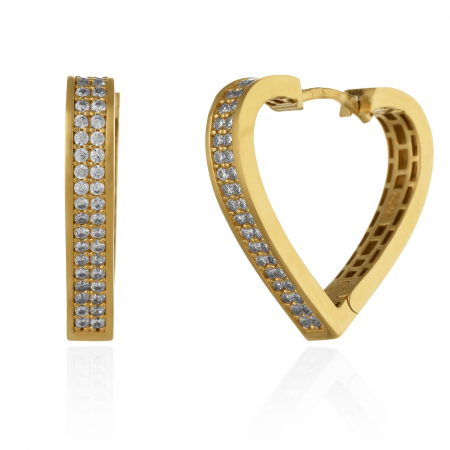 CERCEI - Cercei din aur 585/ 14 kt, Piatra: cubic zirconia, Culoare: transparenta