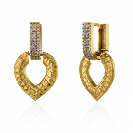 CERCEI - Cercei din aur 585/ 14 kt, Piatra: cubic zirconia, Culoare: transparenta