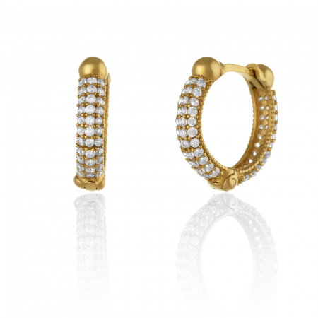 CERCEI - Cercei din aur 585/ 14 kt, Piatra: cubic zirconia, Culoare: transparenta