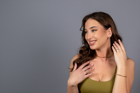 Cercei din aur 585/ 14 kt, Piatra: cubic zirconia, Culoare: transparenta [1]