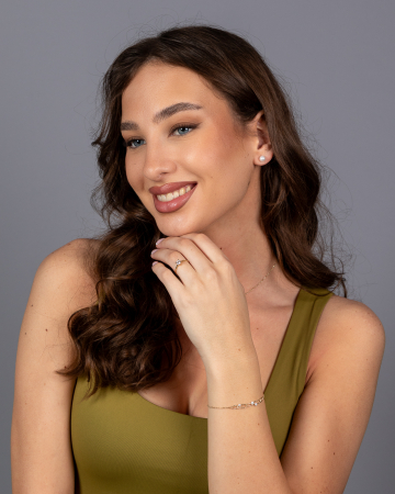 Cercei din aur 585/ 14 kt, Piatra: perla de laborator, Culoare: alb [3]