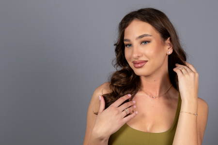 Cercei din aur 585/ 14 kt, Piatra: perla de laborator, Culoare: alb [1]