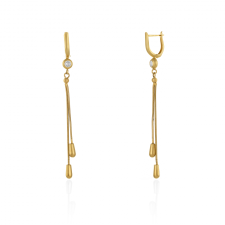 CERCEI - Cercei din aur 585/ 14 kt, Piatra: zirconia fatetata, Culoare: transparenta