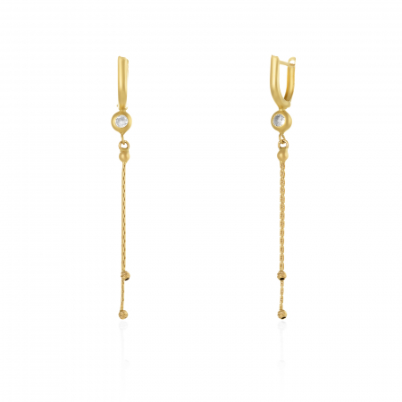 CERCEI - Cercei din aur 585/ 14 kt, Piatra: zirconia fatetata, Culoare: transparenta