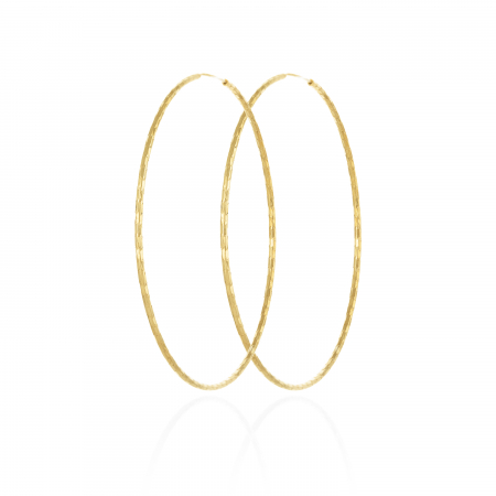 Cercei tip creole - Cercei tip " Creole " din argint 925 placat cu aur de 14 kt , Sonis Silver