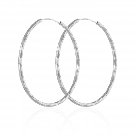 Cercei tip creole - Cercei tip " Creole " din argint 925 rodiat , Sonis Silver