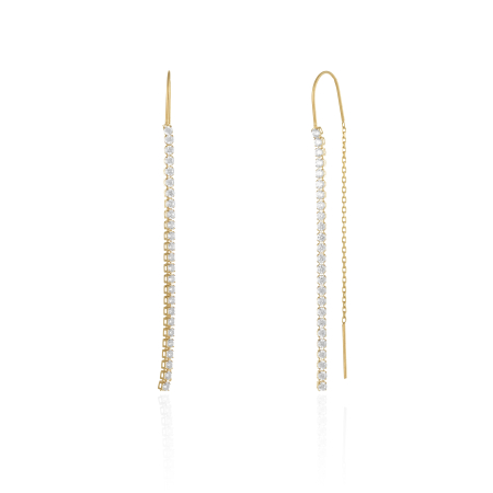 CERCEI - Cercei tip "Tennis" din aur 585/ 14 kt, Piatra: cubic zirconia, Culoare: transparenta