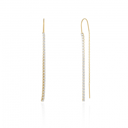 CERCEI - Cercei tip "Tennis" din aur 585/ 14 kt, Piatra: cubic zirconia, Culoare: transparent