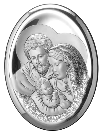 ICOANE - ICOANA ARGINTATA SACRA FAMIGLIA OVALE
