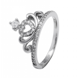 Inel din argint 925 rodiat, Piatra: zirconia fatetata si cubic zirconia, Culoare: transparenta, Sonis Silver [0]