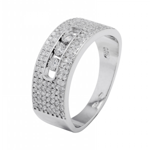Inel din argint 925,rodiat, Piatra: zirconia fatetata si cubic zirconia, [0]