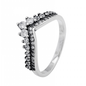 Inele de dama - Inel din argint 925, Piatra: zirconia fatetata si cubic zirconia, Culoare: transparenta, Sonis Silver