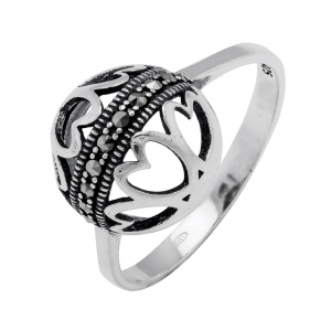 Inele de dama - Inel din argint 925 vintage, Piatra: marcasite, Sonis Silver