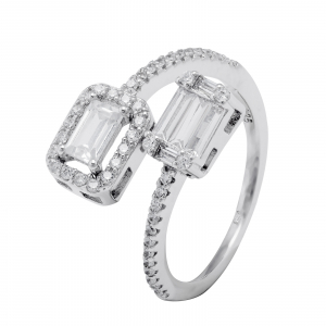 Inel din argint 925 rodiat, Piatra: zirconia fatetata si cubic zirconia, Culoare: transparenta, Sonis Silver [0]