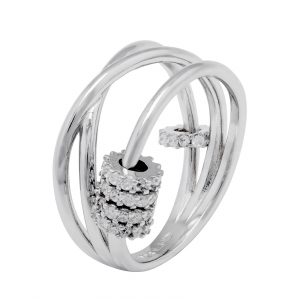 Inel din argint 925, Piatra: cubic zirconia, Latime banda inelara: 3mm/ 9mm, Culoare: transparenta, Cod:939#9i9 [0]
