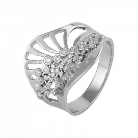 Produse - Inel din argint 925 rodiat , Piatra : cubic zirconia , Culoare : transparenta , Sonis Silver