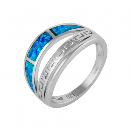 Inele de dama - Inel din argint 925 rodiat, Piatra: opal de laborator , Culoare: albastru , Sonis Silver