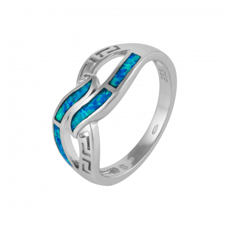 Produse - Inel din argint 925 rodiat, Piatra : opal de laborator , Culoare : albastru , Sonis Silver