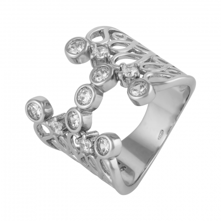 Inel din argint 925  rodiat,  Piatra: zirconia fatetata, Culoare: transparenta , Sonis Silver [0]