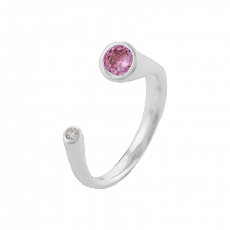 Produse - Inel reglabil, din argint 925, Piatra: zirconia fatetata ,  Culoare: roz si transparent, Sonis Silver