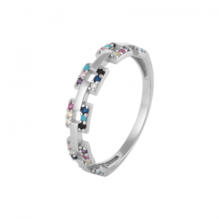 Inele de dama - Inel din argint 925 rodiat , Piatra:cubic zirconia , Culoare : multicolor , Sonis Silver