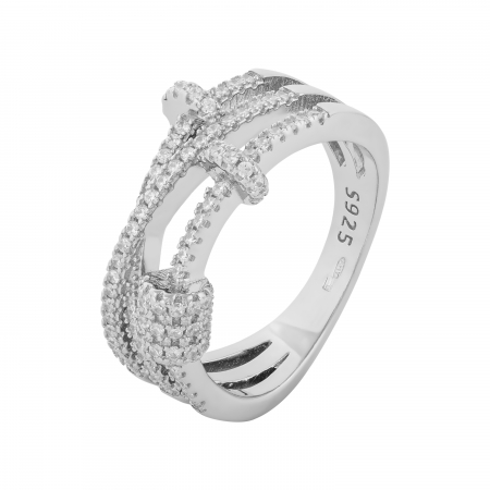 Produse - Inel din argint 925 rodiat , Piatra: cubic zirconia, Culoare : transparenta , Sonis Silver