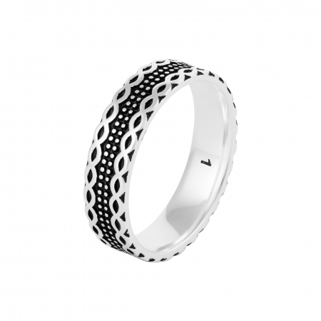 INELE - Inel tip " Verigheta "  din argint 925, Piatra: email ,Culoare: negru,