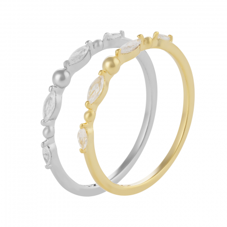Inel din argint 925 , placat cu aur de 14 kt, Piatra : zirconia fatetata , Culoare : transparenta , [1]