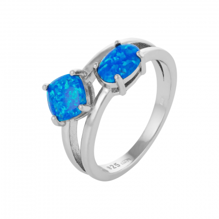 Inele de dama - Inel din argint 925 rodiat,Piatra : opal de laborator , Culoare : albastru, Sonis Silver