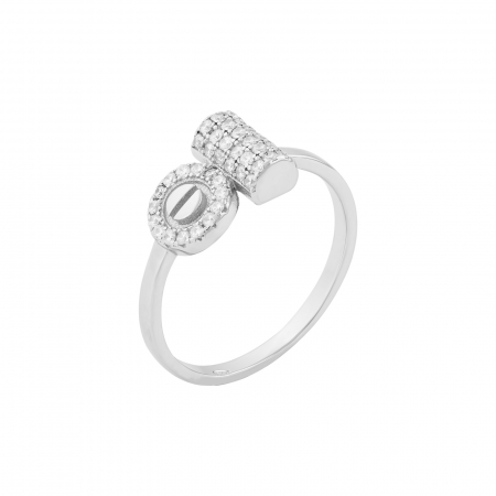 Produse - Inel din argint 925 rodiat, Piatra: cubic zirconia, Culoare: transparenta,  Sonis Silver