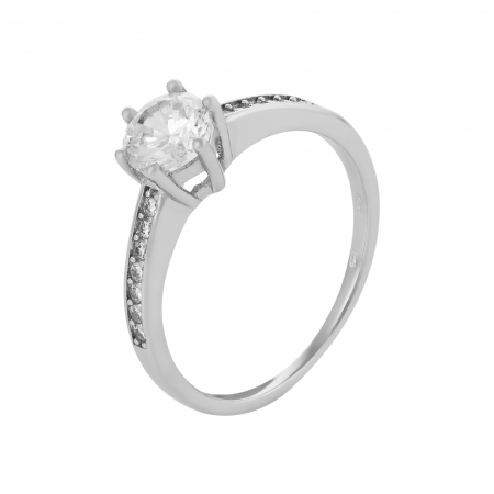 Inele de dama - Inel din argint 925 rodiat, Piatra: zirconia fatetata si cubic zirconia ,Culoare : transparenta , Sonis Silver
