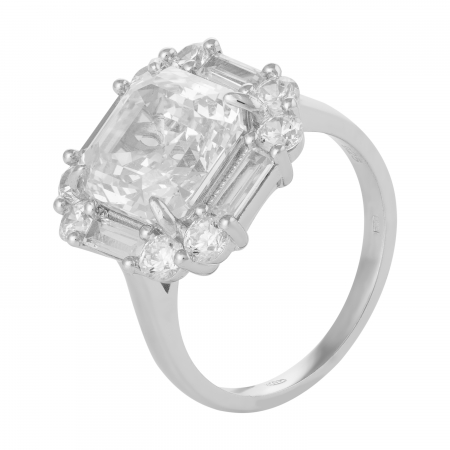 Inele de dama - Inel din argint 925 rodiat, Piatra: zirconia fatetata , Culoare : transparenta ,